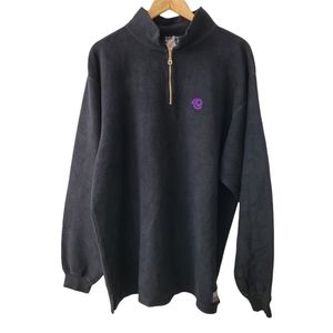 Roots Athletics Mens Size XL Vintage Black Fleece Heavyweight Canada Sweater